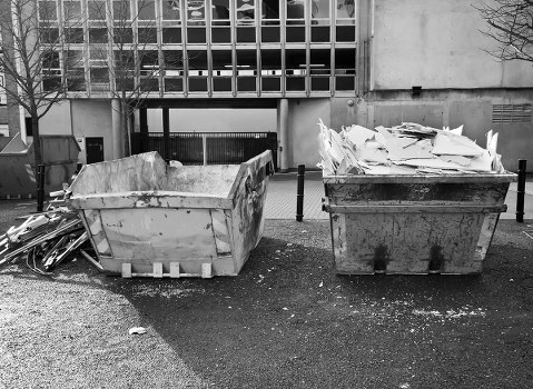 Construction site with waste materials ready for clearance in Croydon